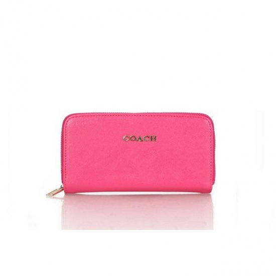 Coach Zip In Saffiano Small Pink Wallets FFH